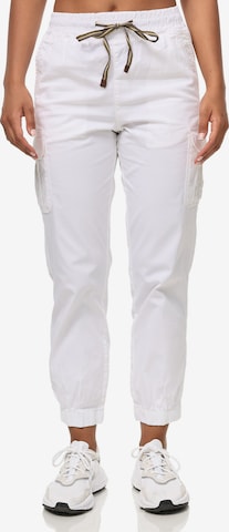 Tazzio - Tapered Pantalón cargo 'F600' en blanco: frente