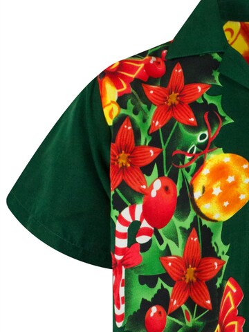 King Kameha Regular Fit Hemd 'Christmas Wedding' in Grün