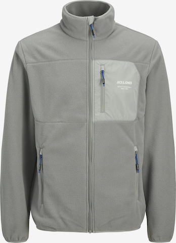 JACK & JONES Fleece Jacket 'JJTheo' in Grey: front