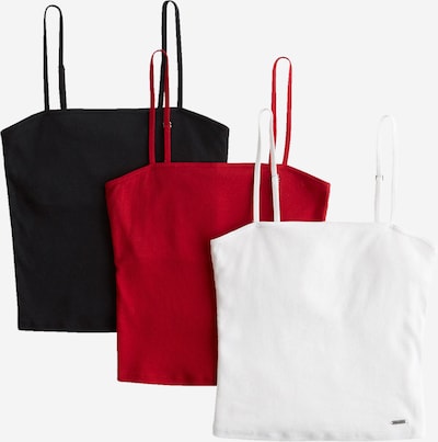 HOLLISTER Топ в червено / черно / бяло, Преглед на продукта