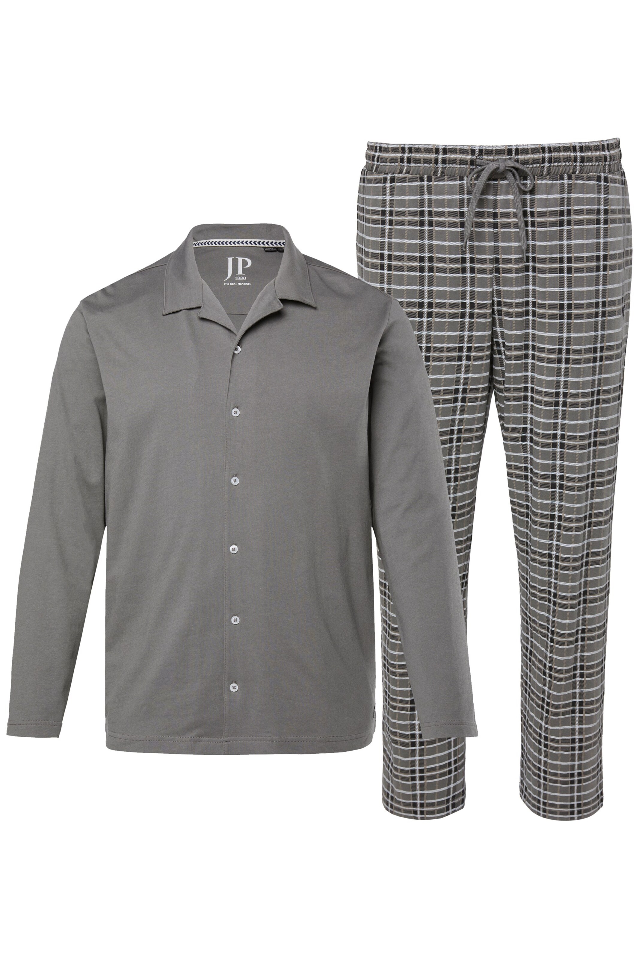 JP1880 Pyjama lang in Grijs: voorkant