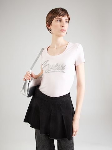 T-shirt GUESS en rose : devant