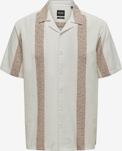 Only & Sons Button Up Shirt 'AVI' in Brown / White, Item view