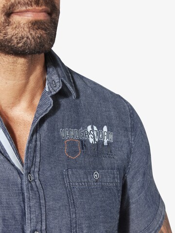 Jan Vanderstorm Comfort fit Button Up Shirt 'Bryngur' in Blue