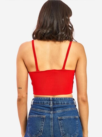Bianco Lucci Gebreide top in Rood