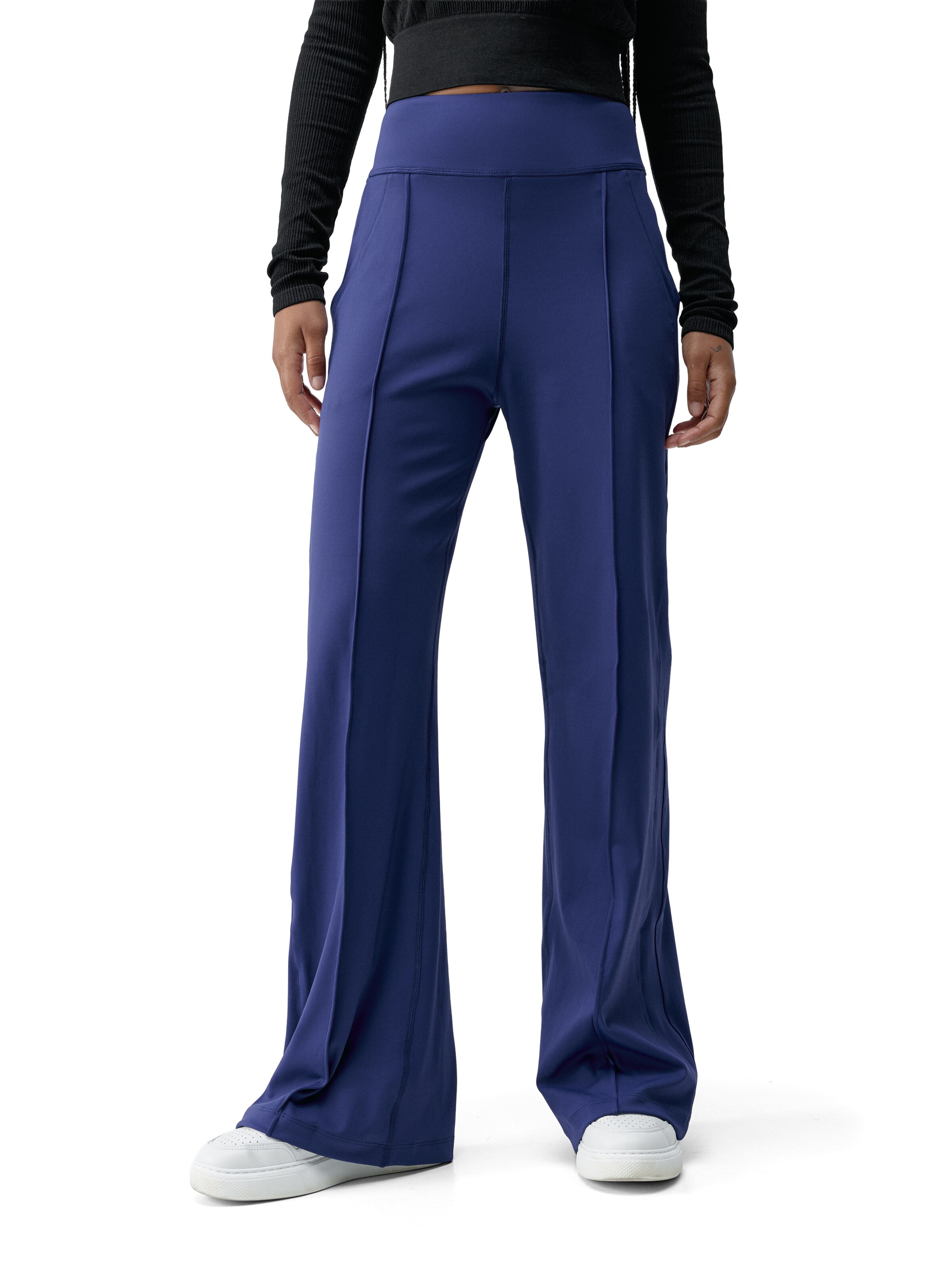 Born Living Yoga Wide leg Sportbroek ' Lua Polo ' in Blauw: voorkant