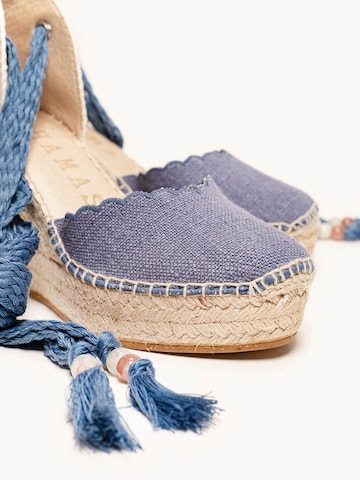 Sandales 'Alpargata Cuña 10 cm' Alhamas en bleu