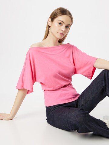 rozā Sisley T-Krekls: no priekšpuses