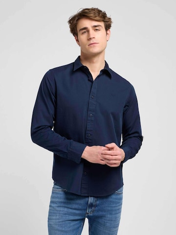 Lee Regular fit Button Up Shirt 'Patch Shirt' in Blue
