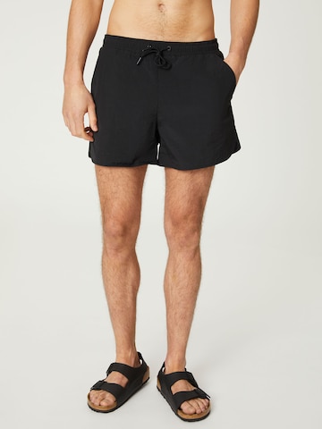 DAN FOX APPAREL Regular Swimming shorts 'Yigit' in Black: front