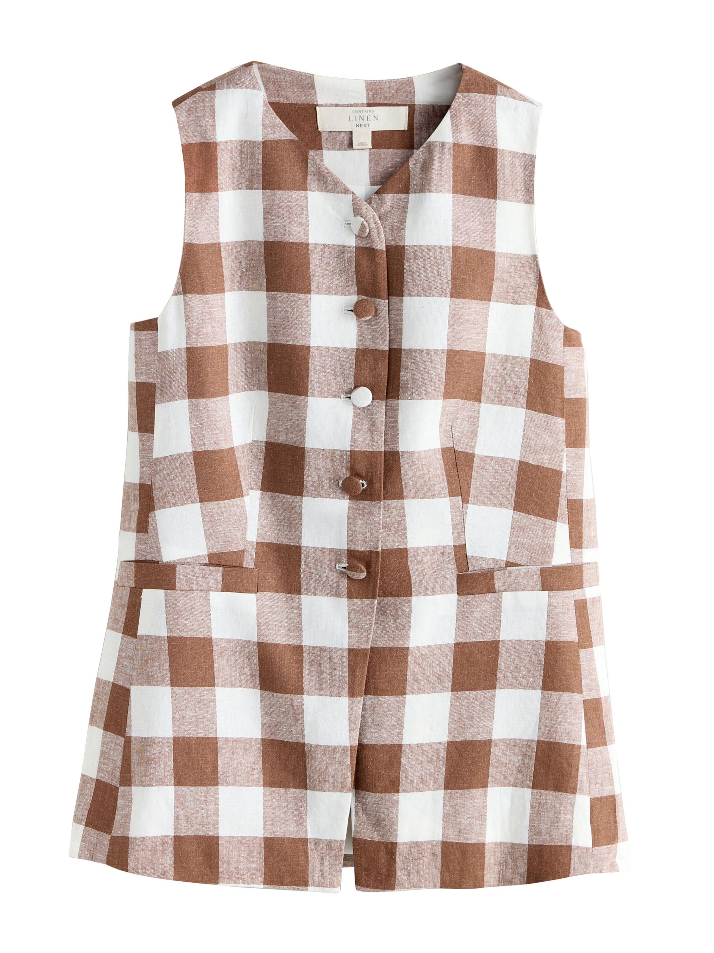 Next Weste in Braun: Vorderseite