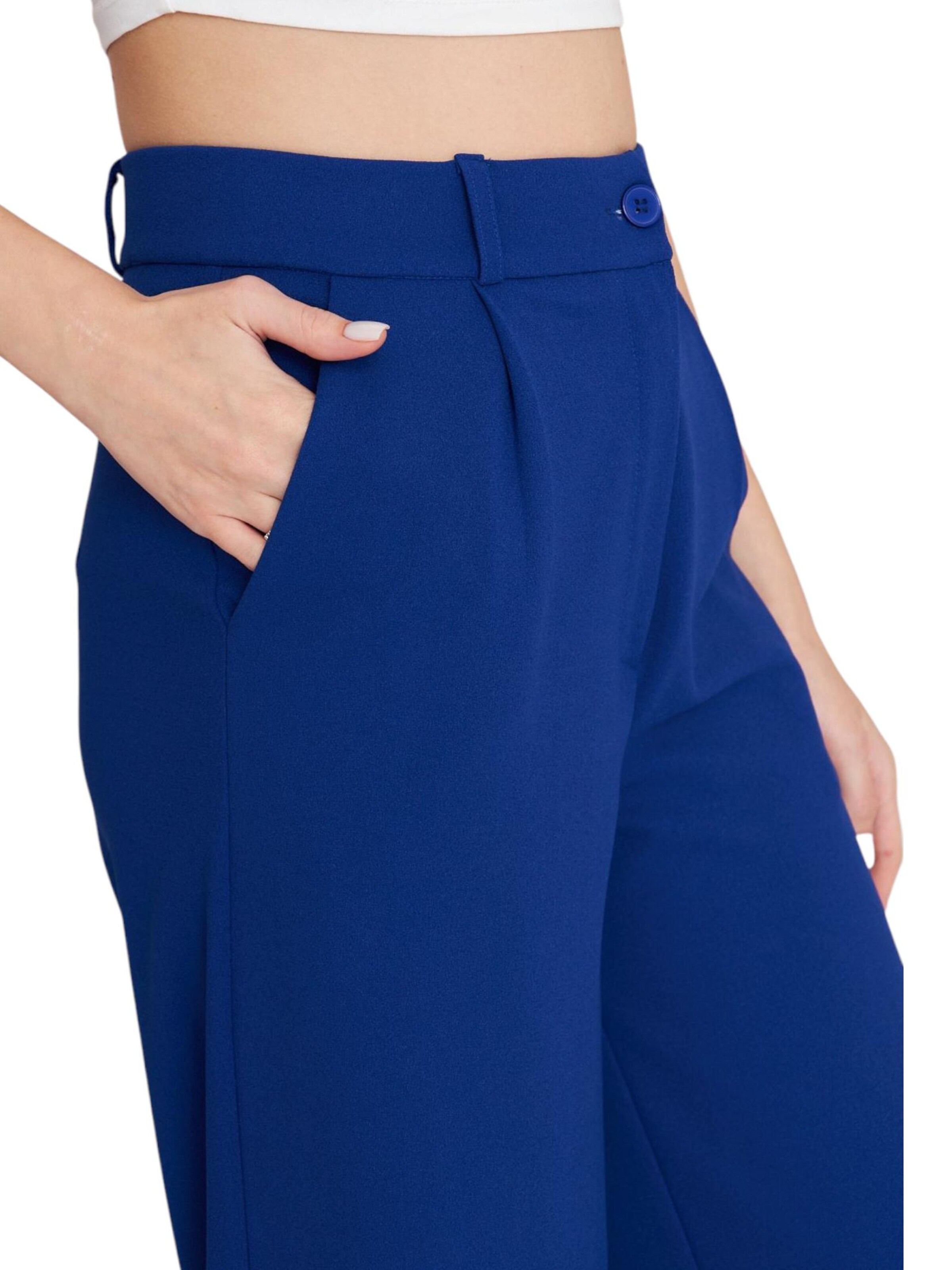 fashionshowcase Wide Leg Bukser med lægfolder 'Seyra' i blå