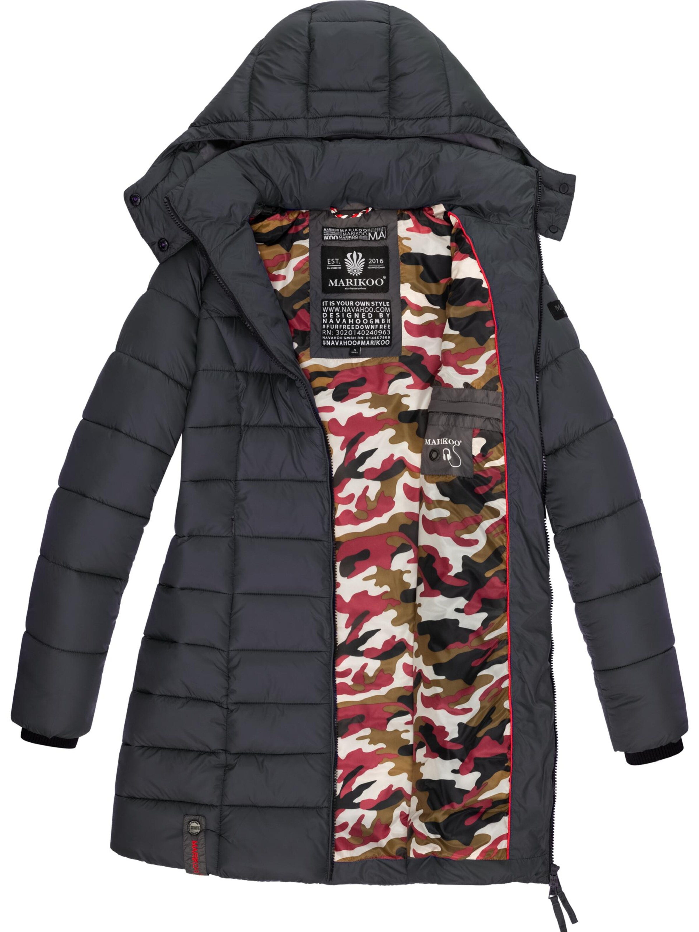 MARIKOO Zimný kabát 'Abendsternchen' - Sivá