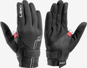 LEKI Athletic Gloves in Black: front