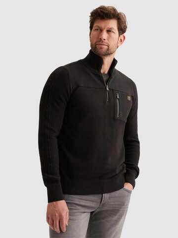 PME Legend Pullover 'Pullover with half zipper'‌‌‌‌ in Schwarz