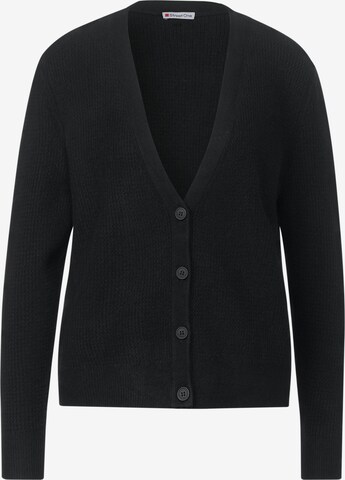 STREET ONE Knit Cardigan in Black: front