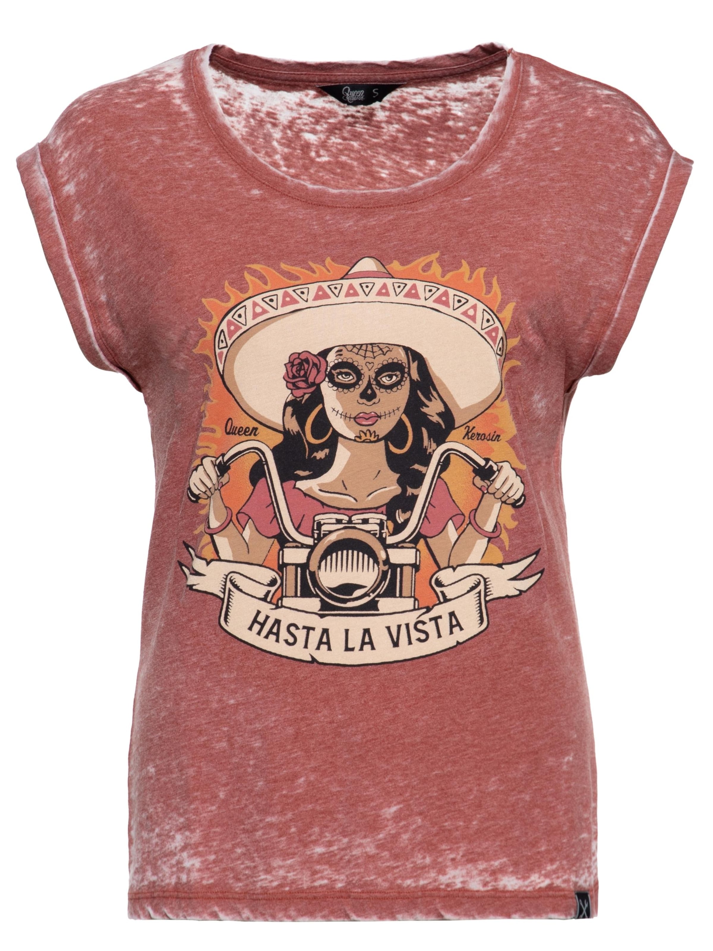 Queen Kerosin Shirt 'Hasta La Vista' in Red: front