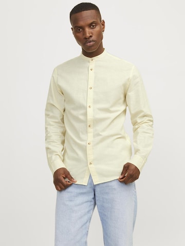 JACK & JONES Comfort fit Button Up Shirt in Yellow: front