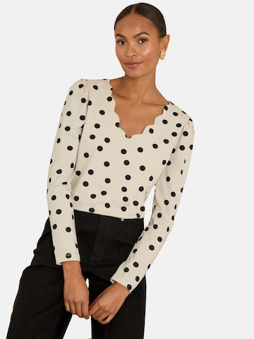 love & roses Blouse in Beige: voorkant