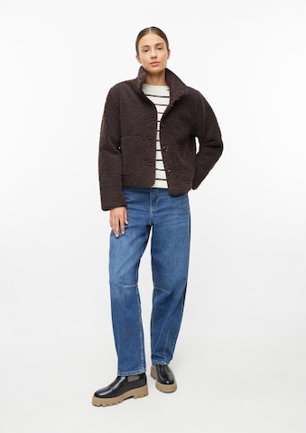 s.Oliver Fleece jas in Bruin: voorkant