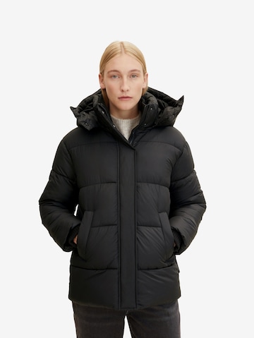 TOM TAILOR Zimní bunda – černá: přední strana