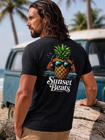Neverless Shirt 'Sunset Beats'‌‌‌‌‌‌‌‌ in Schwarz