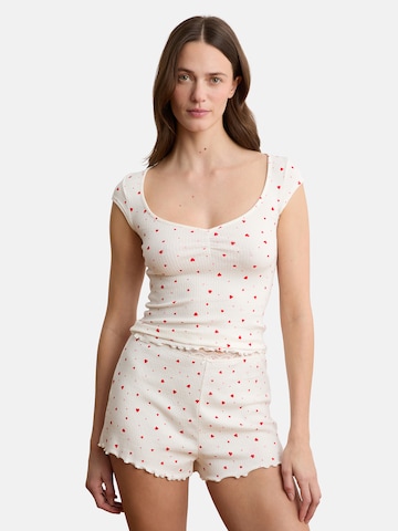 ETAM Slaapshirt 'Vanity' in Wit: voorkant