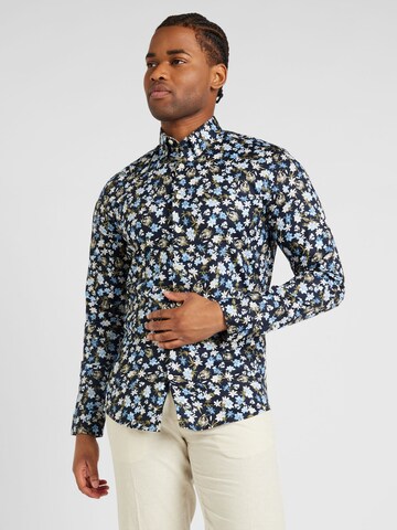 Coupe regular Chemise Lindbergh en bleu : devant