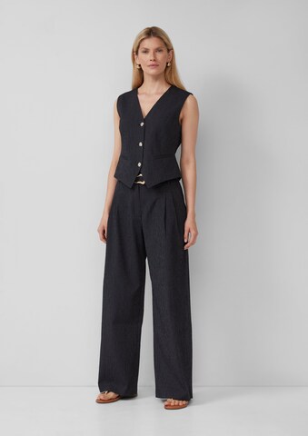 s.Oliver BLACK LABEL Wide Leg Bundfaltenhose in Schwarz