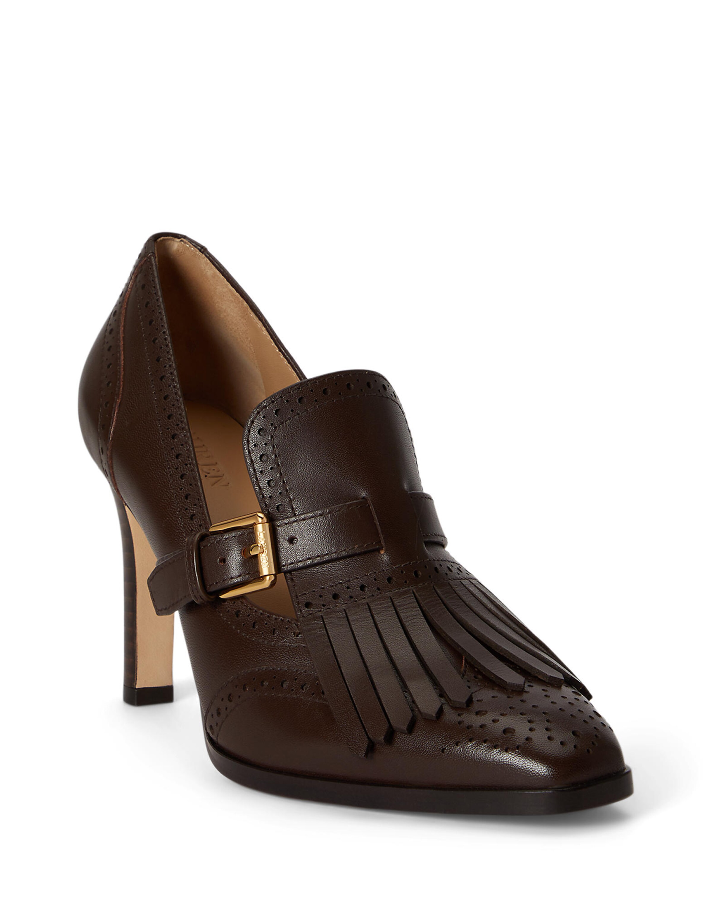 Lauren Ralph Lauren Κλειστές ψηλοτάκουνες γόβες 'COLLEEN' σε καφέ: μπροστά