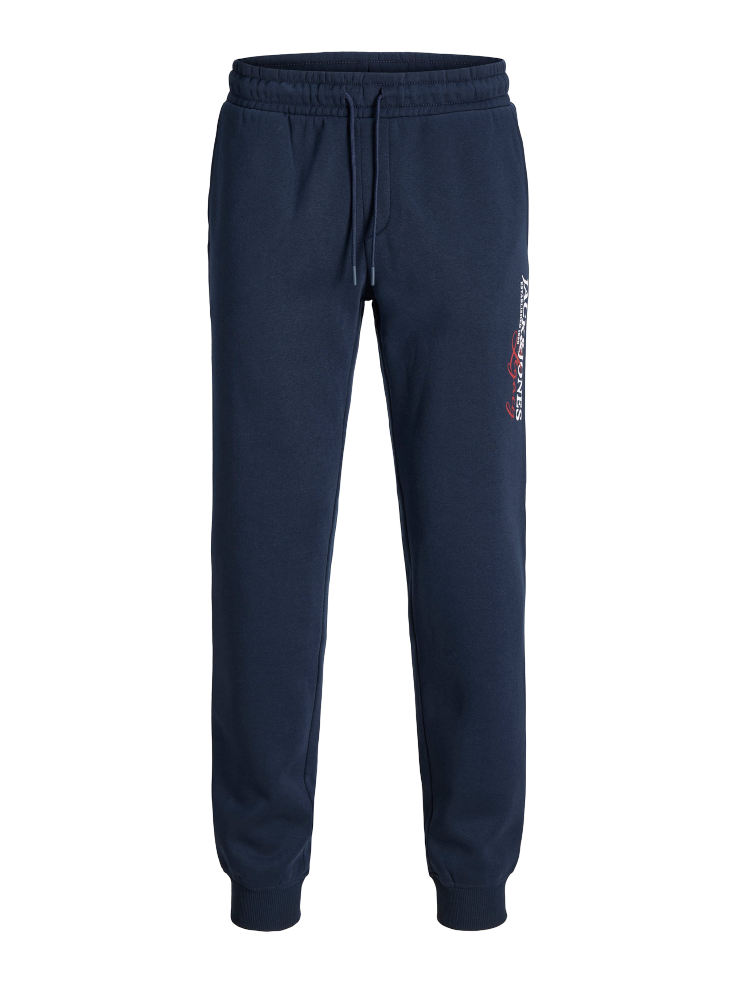 JACK & JONES Pantalon 'JPSTGORDON' en 29-30 en bleu foncé / rouge / blanc, Vue avec produit