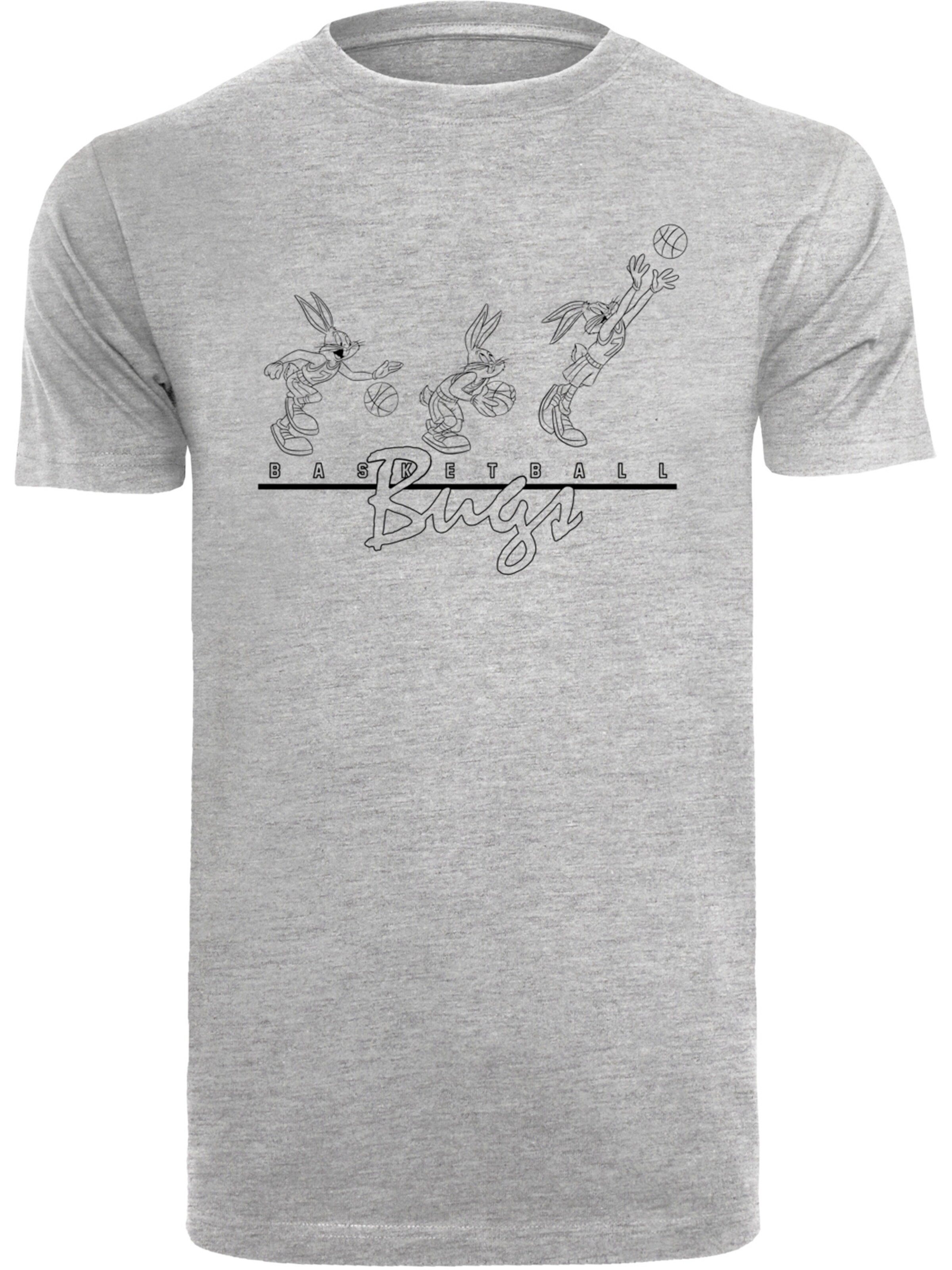 F4NT4STIC Shirt 'Looney Tunes Basketball Bugs' in Grau: Vorderseite