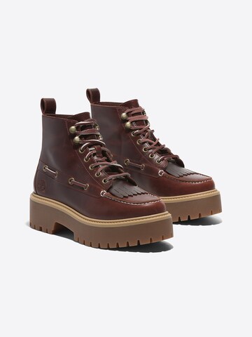 TIMBERLAND Schnürstiefelette in Rot