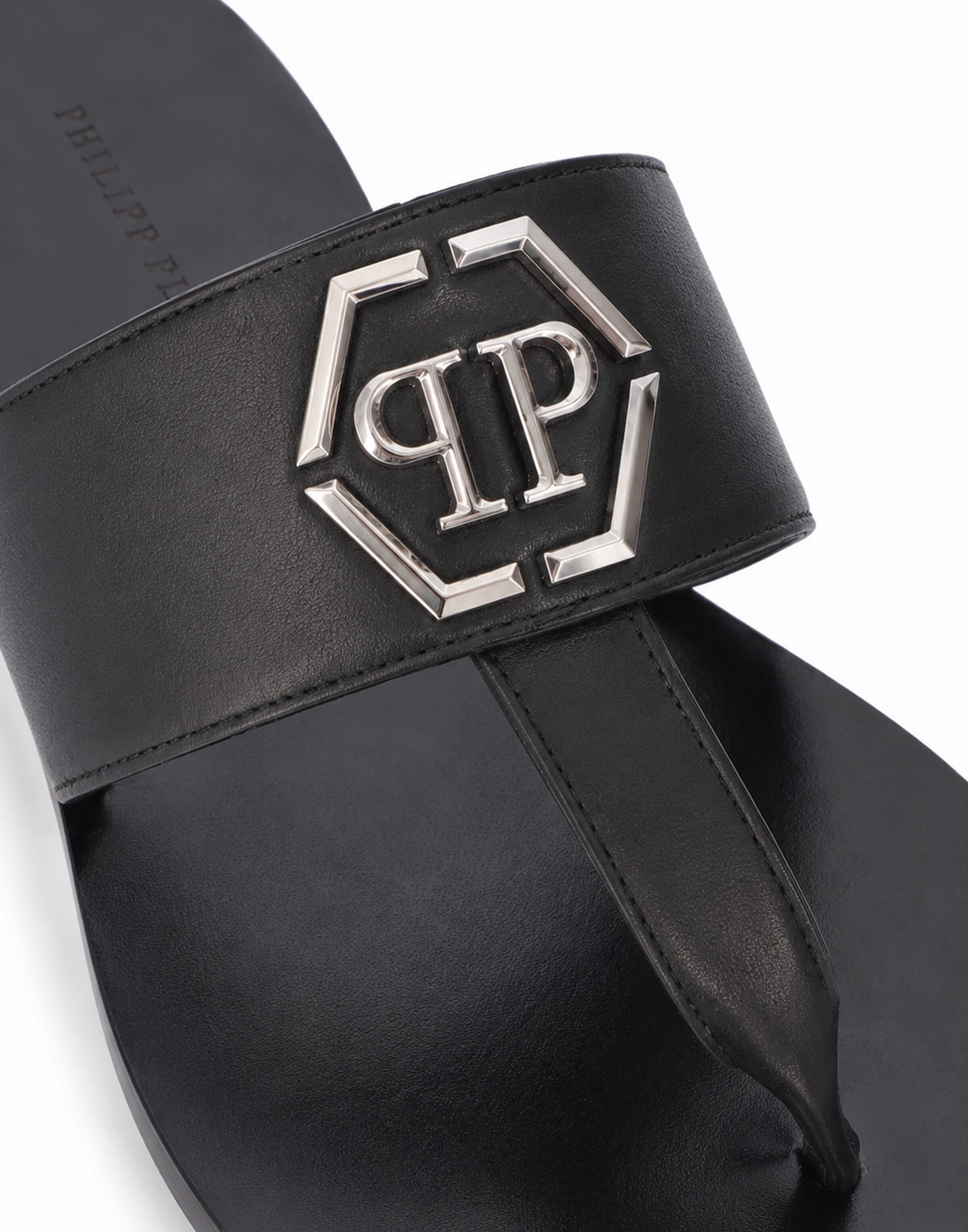 Philipp Plein - Chinelos de dedo 'Hexagon' em preto