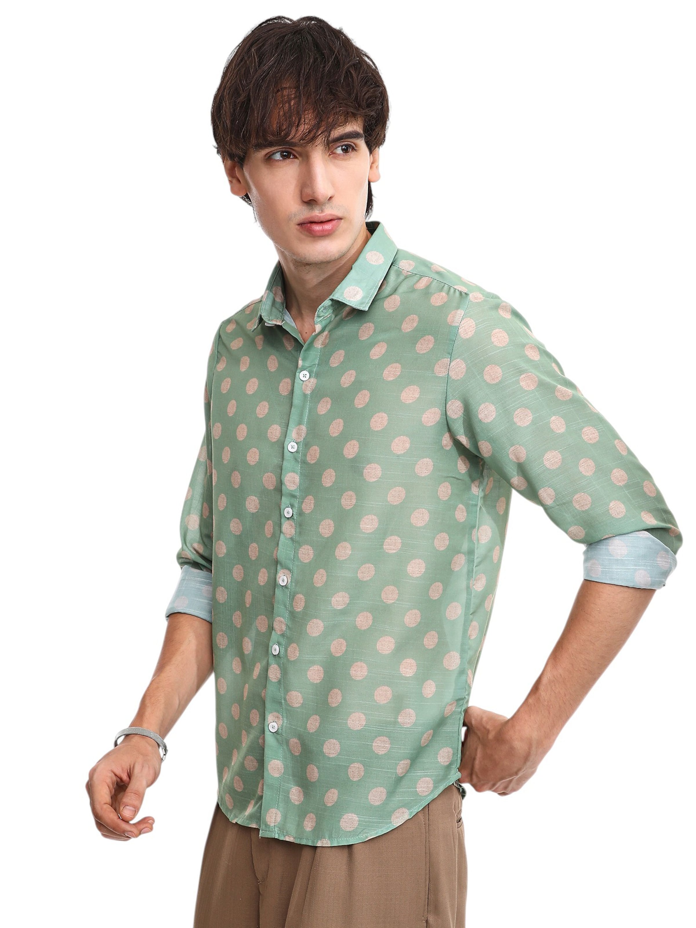 Campus Sutra Средняя посадка Рубашка 'Thomasine' в Зеленый