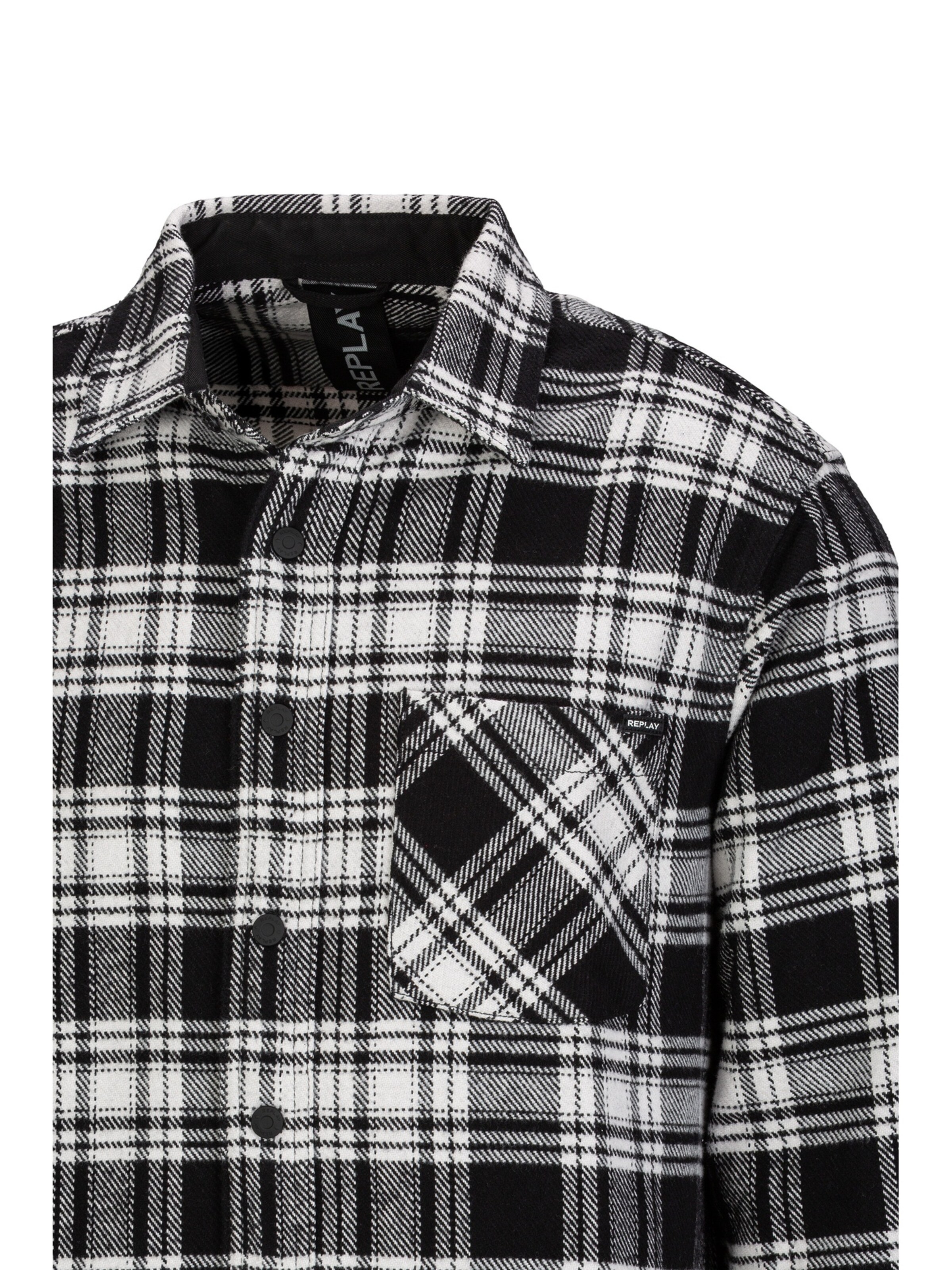 REPLAY Regular fit Button Up Shirt in Black