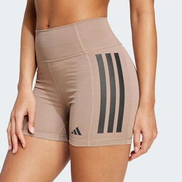 ADIDAS PERFORMANCE Skinny Workout Pants 'Optime' in Brown