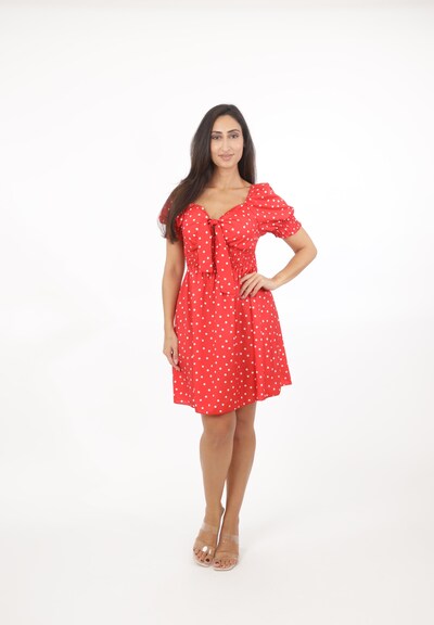 Elara Jurk in de kleur Rood, Productweergave