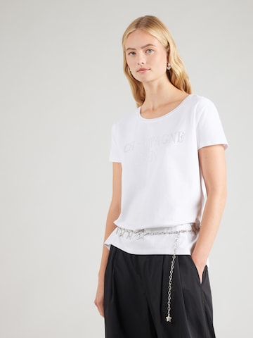 miss goodlife - Camiseta 'Champagne Crew' en blanco: frente