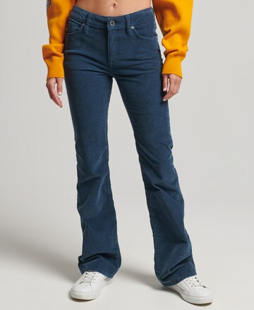 Superdry Flared Pants in Blue: front