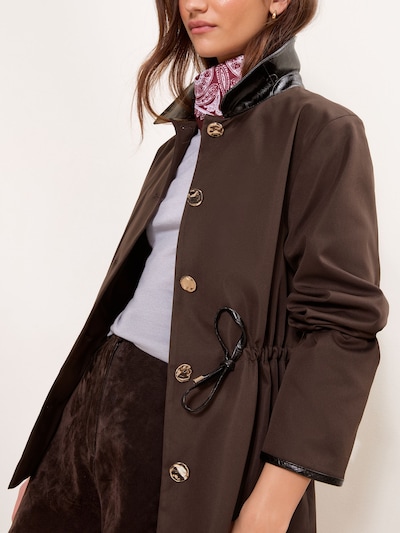 Lipsy Manteau mi-saison en XS en chocolat, Vue avec produit