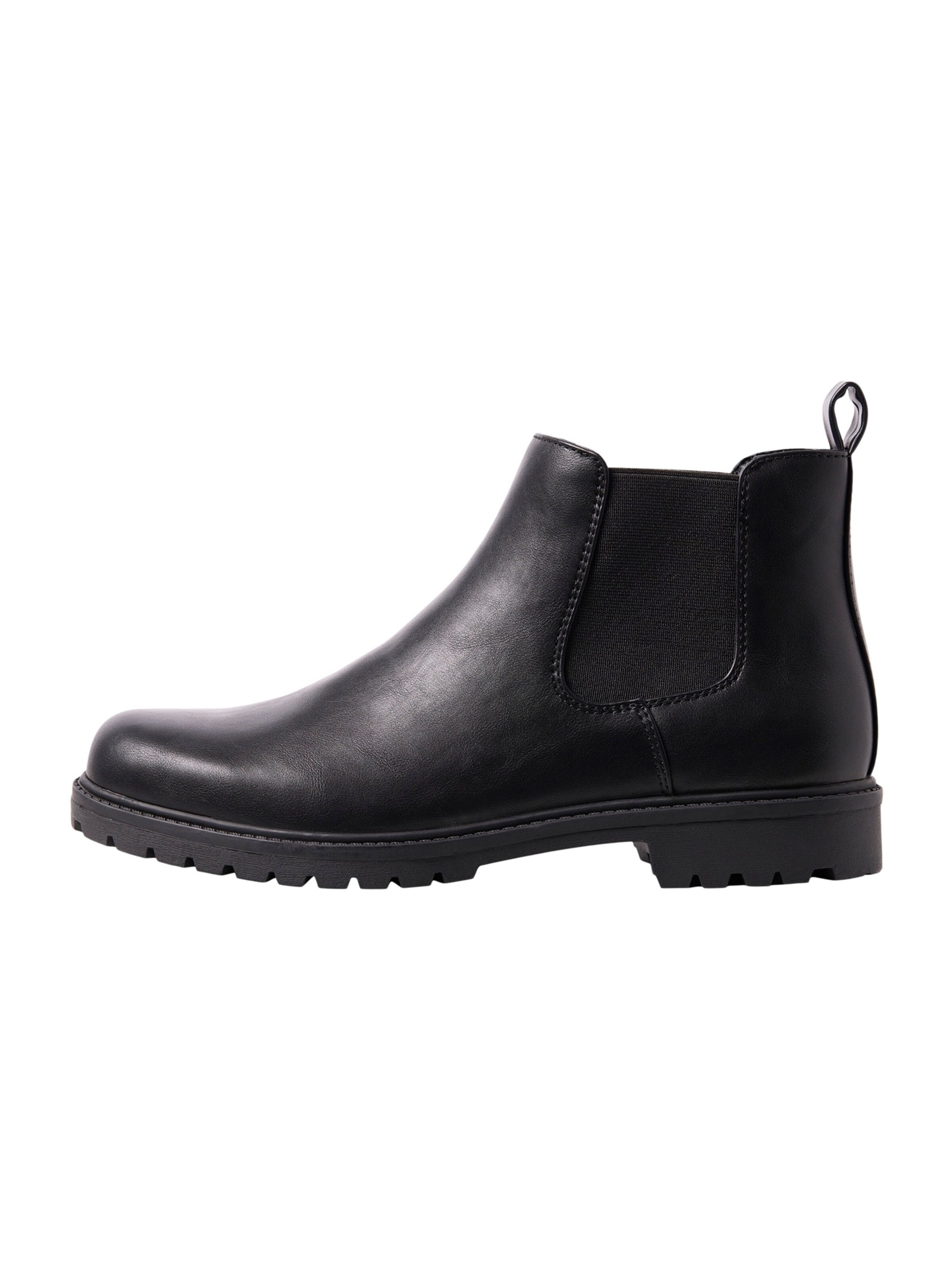 JACK & JONES Боти Chelsea 'JFWDUNELAND' в черно: отпред