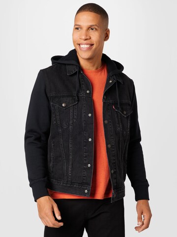 Veste mi-saison 'Levi's® Men's Hybrid Hoodie V Trucker Jacket' LEVI'S ® en noir : devant