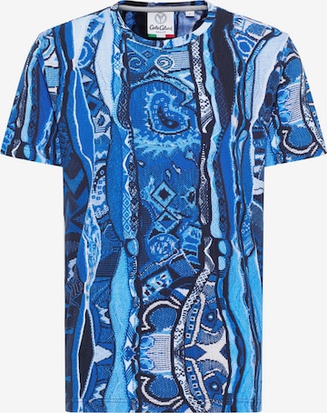 Carlo Colucci Shirt ' De Pretis ' in Blauw: voorkant