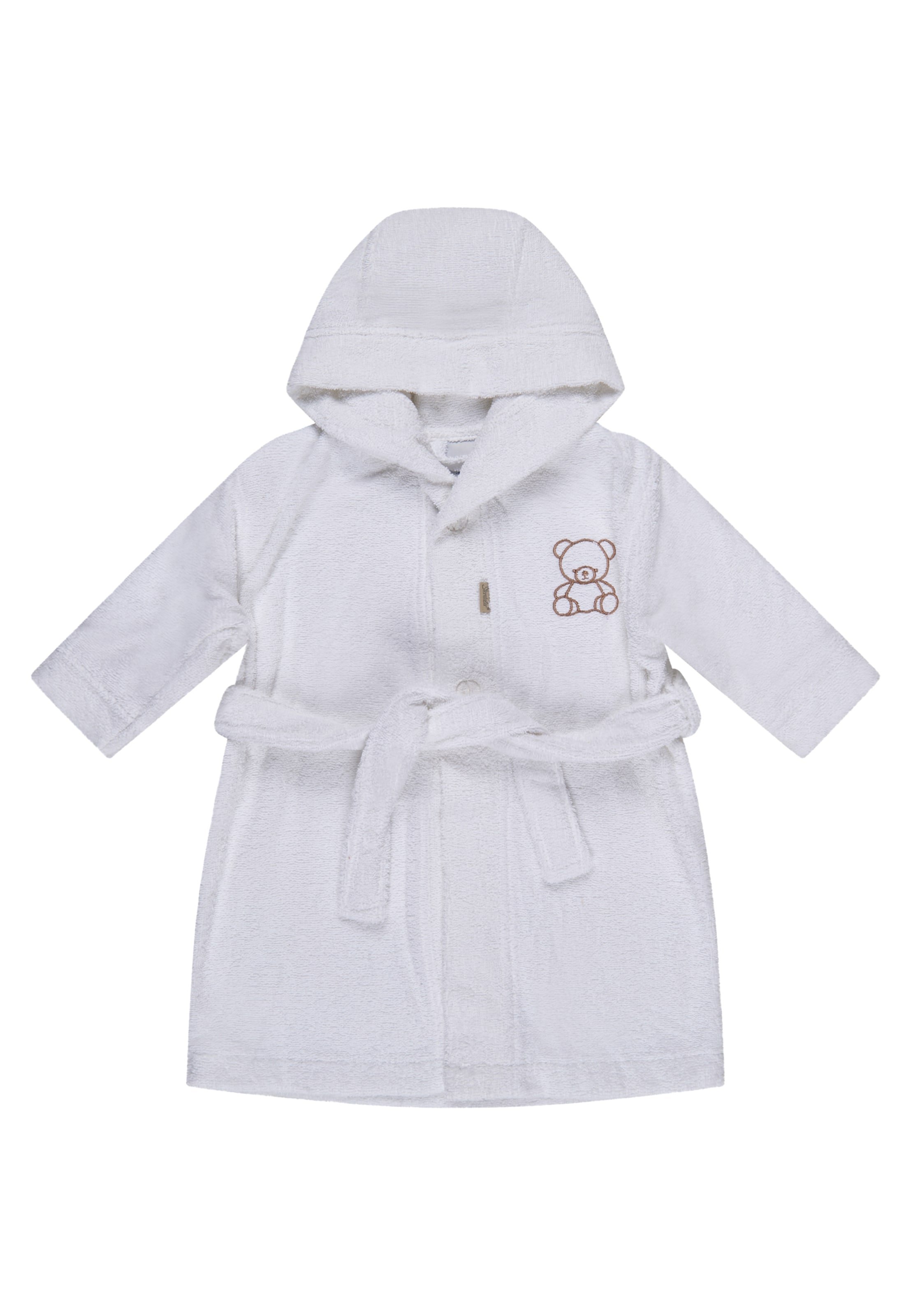 STERNTALER Bathrobe 'BÄR Bo' in White: front