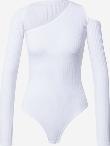 Femme Luxe Shirt Bodysuit 'Belle' in White: front