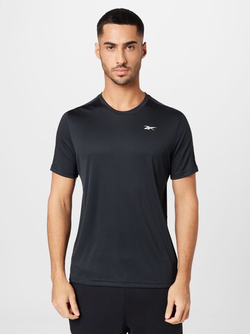 T-Shirt fonctionnel Reebok en noir : devant