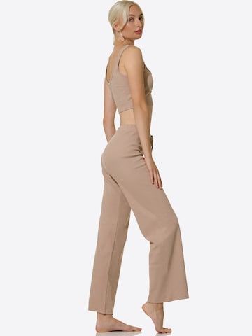 Wide Leg Pantalon Yenita en beige