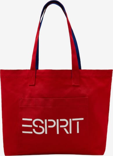 ESPRIT Shopper in ultramarinblau / dunkelrot / weiß, Produktansicht