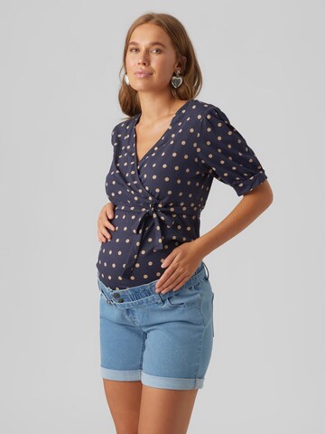 MAMALICIOUS Shirt 'Hazel' in Blauw: voorkant